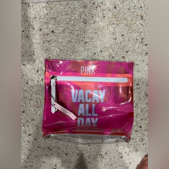 PINK Victoria's Secret Handbags - VS Victoria Secret PINK makeup bag new NWT pink blue ocean beach